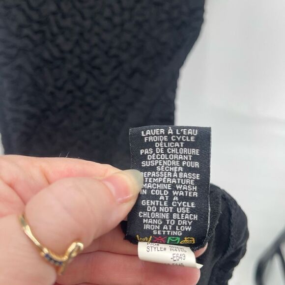 Renuar Women's Bodycon Dress Mini Rosettes Textured Scoop Neck Black Size Medium - Picture 8 of 10